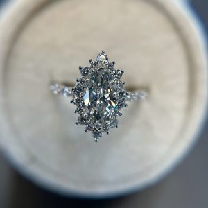 Marquise diamond halo pendant